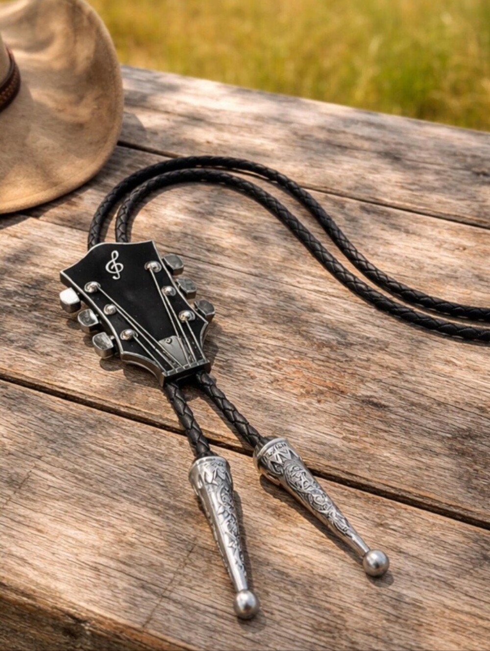 New guitar headstock country Western Bolo Tie 39" See All Colors Avail